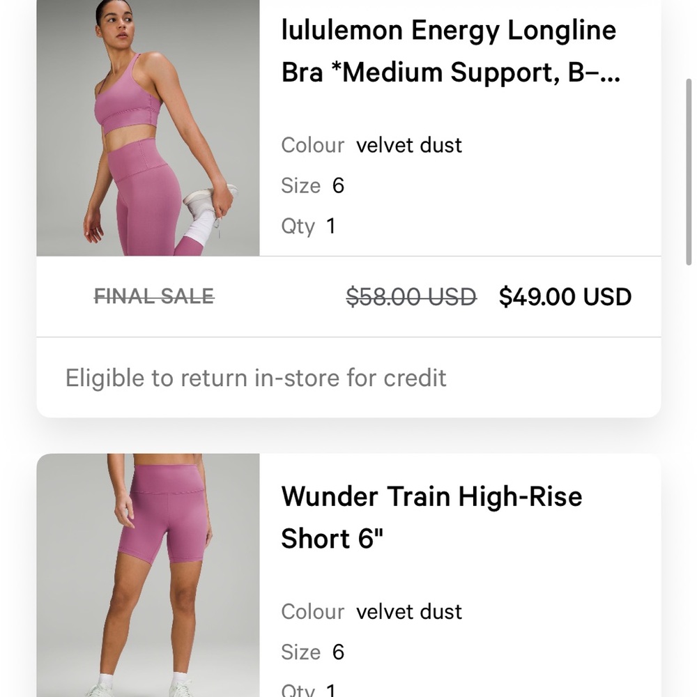 Lululemon Athletica Longline Energy Sports Bra in Velvet Dust - Picture 6 of 6